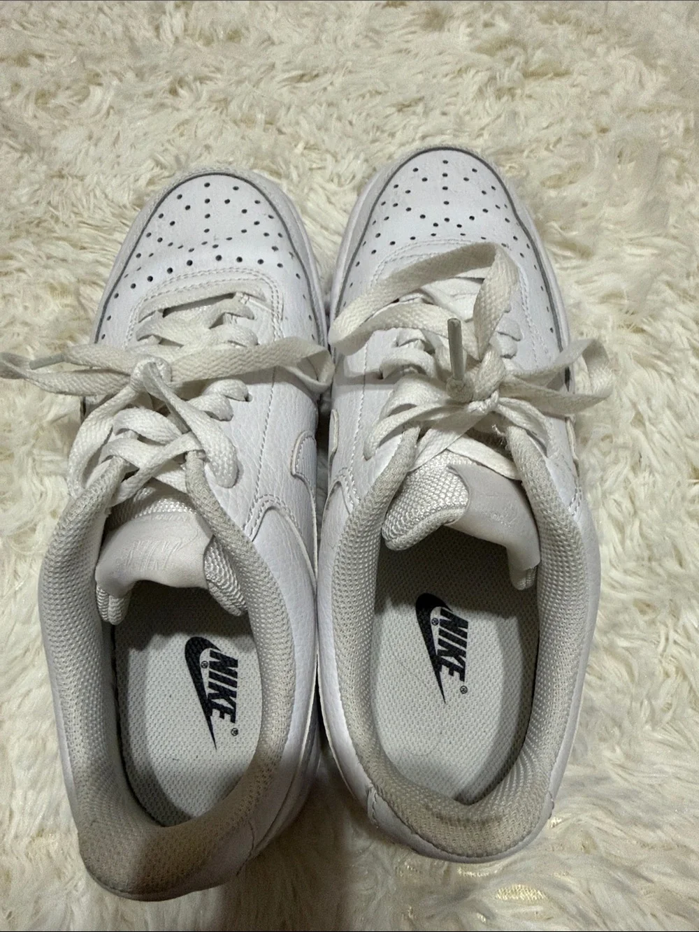 Nike White Low-Top Leather Sneakers